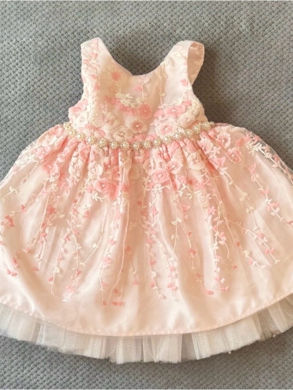 American Princess Pink Embroidered Floral Tulle Party Dress 24Month 2T Formal